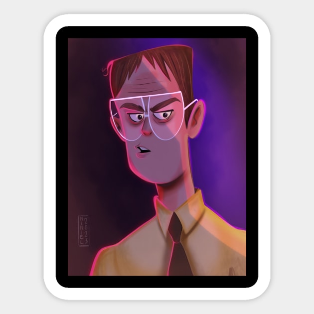 Dwight Shrute Sticker by Niniel_Illustrator